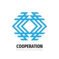 Business cooperation logo design. Network communication technology logo sign.