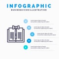 Business, Copyright, Digital, Law, Records Line icon with 5 steps presentation infographics Background