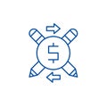 Business copywriter line icon concept. Business copywriter flat vector symbol, sign, outline illustration.