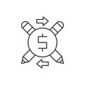 Business copywriter line icon concept. Business copywriter vector linear illustration, symbol, sign
