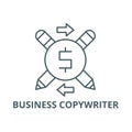 Business copywriter line icon, vector. Business copywriter outline sign, concept symbol, flat illustration