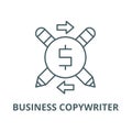 Business copywriter vector line icon, linear concept, outline sign, symbol