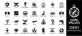 Business core values solid icon set. Includes symbols for integrity, trust, diversity, and innovation Royalty Free Stock Photo