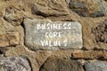Business core values symbol. Concept words Business core values on beautiful big stone on stone wall. Beautiful stone wall Royalty Free Stock Photo