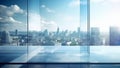 Business corporate architecture city empty skyscraper office modern cityscape view panoramic building interior window Royalty Free Stock Photo