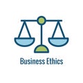 Business and Corporate Ethics Showing Company Values Icon and Single Aspect