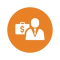 Business, corporate, executive icon. Orange color vector EPS