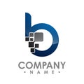 Business corporate letter b logo design vector. Colorful letter