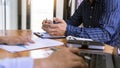 Business Corporate meeting using laptop at conference table discussing ideas for their business project in modern office Royalty Free Stock Photo