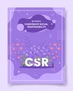 business corporate social responsibility csr people around word csr for template of banners, flyer, books cover, magazines with Royalty Free Stock Photo