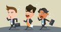 Business corporation lateness concept flat character