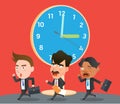 Business corporation lateness concept flat character Royalty Free Stock Photo
