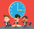 Business corporation lateness concept flat character