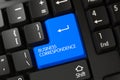 Business Correspondence CloseUp of Blue Keyboard Key. 3D.