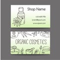 Business with cosmetic bottles. Organic cosmetics illustration.