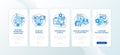 Business counseling stages onboarding mobile app page screen with concepts
