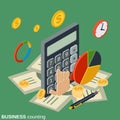 Business counting, financial calculation vector concept Royalty Free Stock Photo