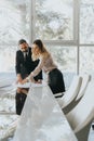 Business couple analyzing project Royalty Free Stock Photo