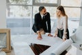 Business couple analyzing project Royalty Free Stock Photo