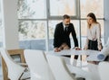 Business couple analyzing project Royalty Free Stock Photo