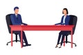 Business couple avatar on a desk