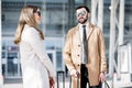 Business couple near the airport Royalty Free Stock Photo