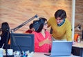 Business couple working together on project at modern startup office Royalty Free Stock Photo