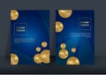 Business blue gold cover design. Brochure template layout, Blue cover design, business annual report, flier, magazine