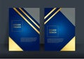 Business blue gold cover design. Brochure template layout, Blue cover design, business annual report, flier, magazine