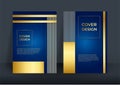 Business blue gold cover design. Brochure template layout, Blue cover design, business annual report, flier, magazine