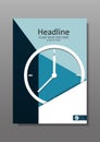 Business Cover design A4 with clock. Vector