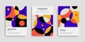 Business cover set. Collection of A4 vertical brochures. Abstract geometric background.