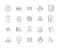 Business coworking outline icons collection. Co-working, Business, Office, Shared, Networking, Space, Collaboration