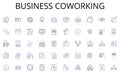 Business coworking line icons collection. Crafting, Knitting, Sewing, Crochet, Embroidery, Quilting, Woodworking vector