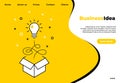 Business creative idea landing page. Light bulb line concept. Vector template web design business concept company site