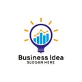 business creative idea logo design template with chart and arrow illustration. bulb icon symbol design