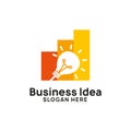 business creative idea logo design template with chart and arrow illustration. bulb icon symbol design
