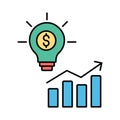 Business creativity growth Line Vector Icon easily modified