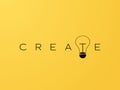 Business creativity vector concept with creative typography and lightbulb. Fresh new ideas symbol. Royalty Free Stock Photo