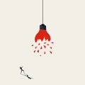 Business creativity vector concept, light bulb explosion. Symbol of creative idea, brainstorming. Minimal illustration