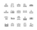 Business credit institution line icons, signs, vector set, outline illustration concept Royalty Free Stock Photo