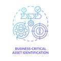 Business-critical asset identification blue gradient concept icon