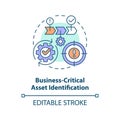 Business-critical asset identification concept icon