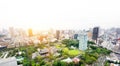 Panoramic modern city skyline bird eye aerial view with zojo-ji temple shrine in Tokyo, Japan Royalty Free Stock Photo