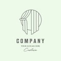 business curtains line art logo design minimalist illustration icon