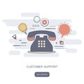 Business customer care service concept. Icons set of contact us, support, help, phone call and website click. Royalty Free Stock Photo