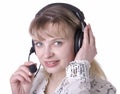 Business customer support operator woman smiling Royalty Free Stock Photo