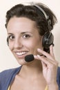 Business customer support operator woman smiling Royalty Free Stock Photo