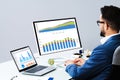 Business Data Analyst Using Computer Royalty Free Stock Photo