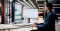 Business Data Analyst Using KPI Data Dashboard Royalty Free Stock Photo